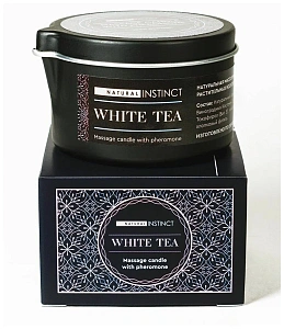 Массажная свеча-афродизиак для пар NATURAL INSTINCT WHITE TEA, 70 мл